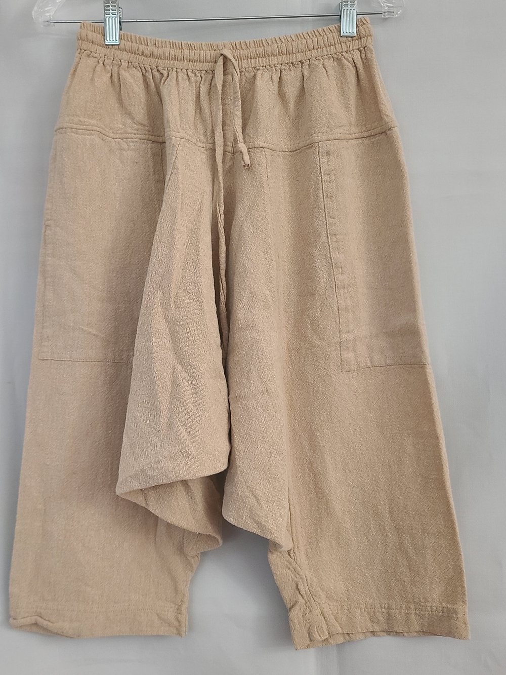 Primitive XS/S Beige Boho Cotton Neutral Casual Lightweight Pull On Harem Shorts